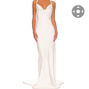 Norma Kamali Cross Back Bias Gown in Snow White